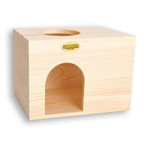 Small Pet Wood House - Guinea Pig Hideout 9 x 6.7 x 7 inches Hideaway for Dwarf Rabbits and Chinchillas