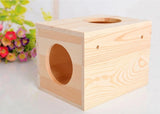 Small Pet Wood House - Guinea Pig Hideout 9 x 6.7 x 7 inches Hideaway for Dwarf Rabbits and Chinchillas