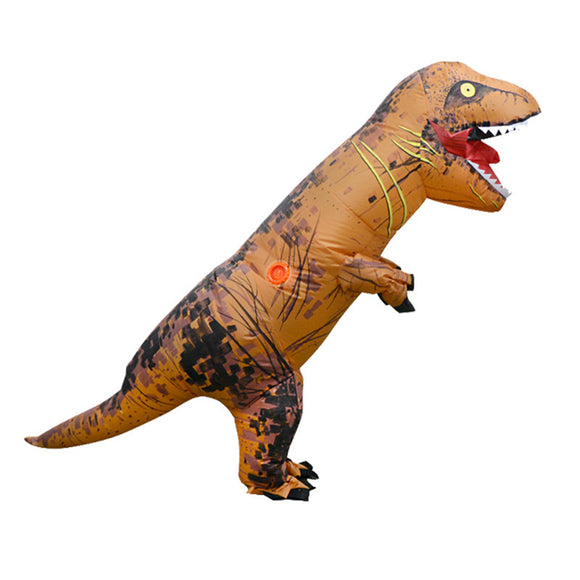 Halloween Costume Inflatable Dinosaur Costume - Brown T-Rex Dinosaur Costume for Children Kids (120 - 150 cm)