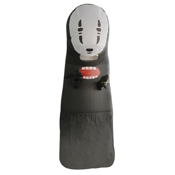 Halloween Inflatable No Face Man Costume - Kaonashi No Face Cosplay Costume for Men and Women (150cm - 190 cm)