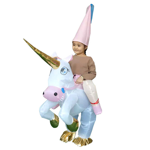 Halloween Inflatable Unicorn Costume - Ride a  Unicorn Costume for Children