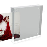 4 Inch Magnetic Acrylic Picture Frame - 4x4 Double Sided Clear Acrylic Photo Frame -   Transparent Frameless Desktop Frame