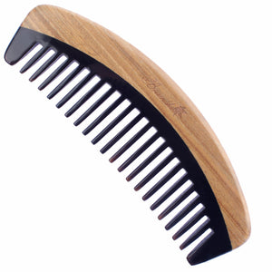 Breezelike Wide Tooth Wooden Detangling Hair Comb - No Static Sandalwood Buffalo Horn Comb