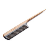 Breezelike Fine Tooth Detangling Wooden Tail Comb - No Static Natural Sandalwood Buffalo Horn Comb