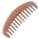 Breezelike Sandalwood Wide Tooth Hair Comb - No Static Natural Detangling Wooden Comb for Curly Hair