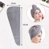 Drying Hair Towel Wrap - 2 Pack Thickened Fast Dry Hair Hat - Wrapped Bath Cap with Button - Soft Microfiber Hair Towels - Super Absorbent Bath Shower Hair Cap