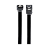 SATA III Cable, 6Gbps 90 Degree Right Angle HDD SDD Data Cable with Locking Latch Compatible for SATA HDD, SSD, CD Driver, CD Writer - Black 19.6 Inches