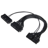 Dual Power Supply Units Adapter Cable, 24 Pin Dual PSU Power Supply Extension Cable, for ATX Mainboard Motherboard - 11.8 inches / 30cm
