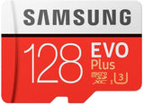 SAMSUNG 128GB 100MB/s Class 10 UHS-I MicroSDXC EVO Plus Memory Card with Full-Size Adapter