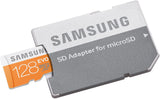 SAMSUNG 128GB 100MB/s Class 10 UHS-I MicroSDXC EVO Memory Card with Full-Size Adapter