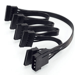 SATA Power Splitter Cable, Large 4 Pin IDE Molex (LP4) to 5 Female Power Splitter Adapter Cable