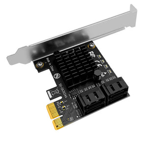 4 Port SATA PCI-E X1 Expression Card, 6 Gbps SATA 3.0 Controller PCI-Express Expansion Card with Low Profile Bracket Support